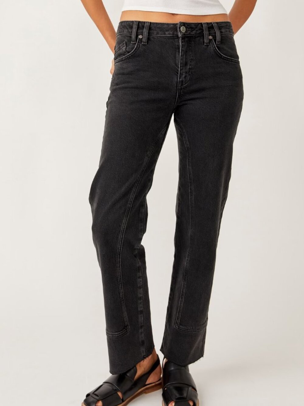 NWT Free People Risk Taker Mid-Rise Straight in Main Squeeze